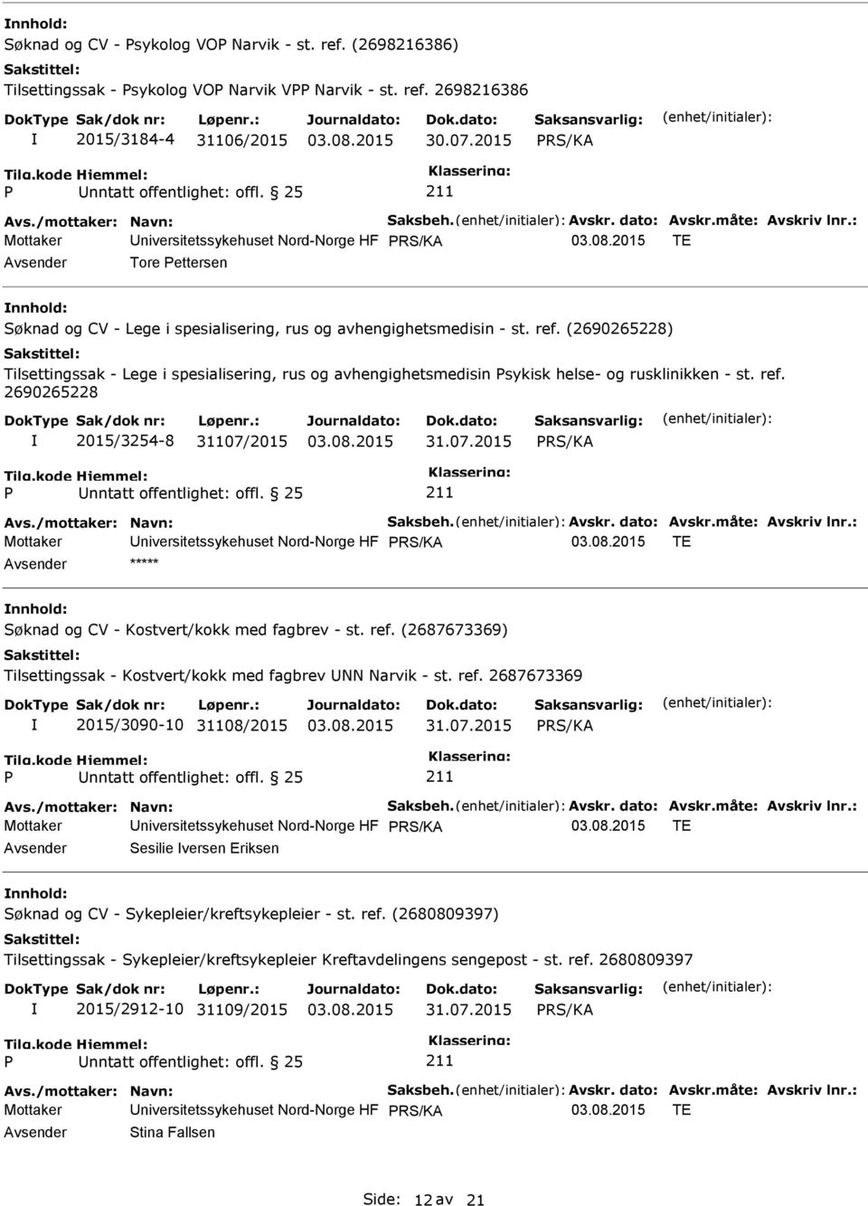 (2690265228) Tilsettingssak - Lege i spesialisering, rus og avhengighetsmedisin sykisk helse- og rusklinikken - st. ref.