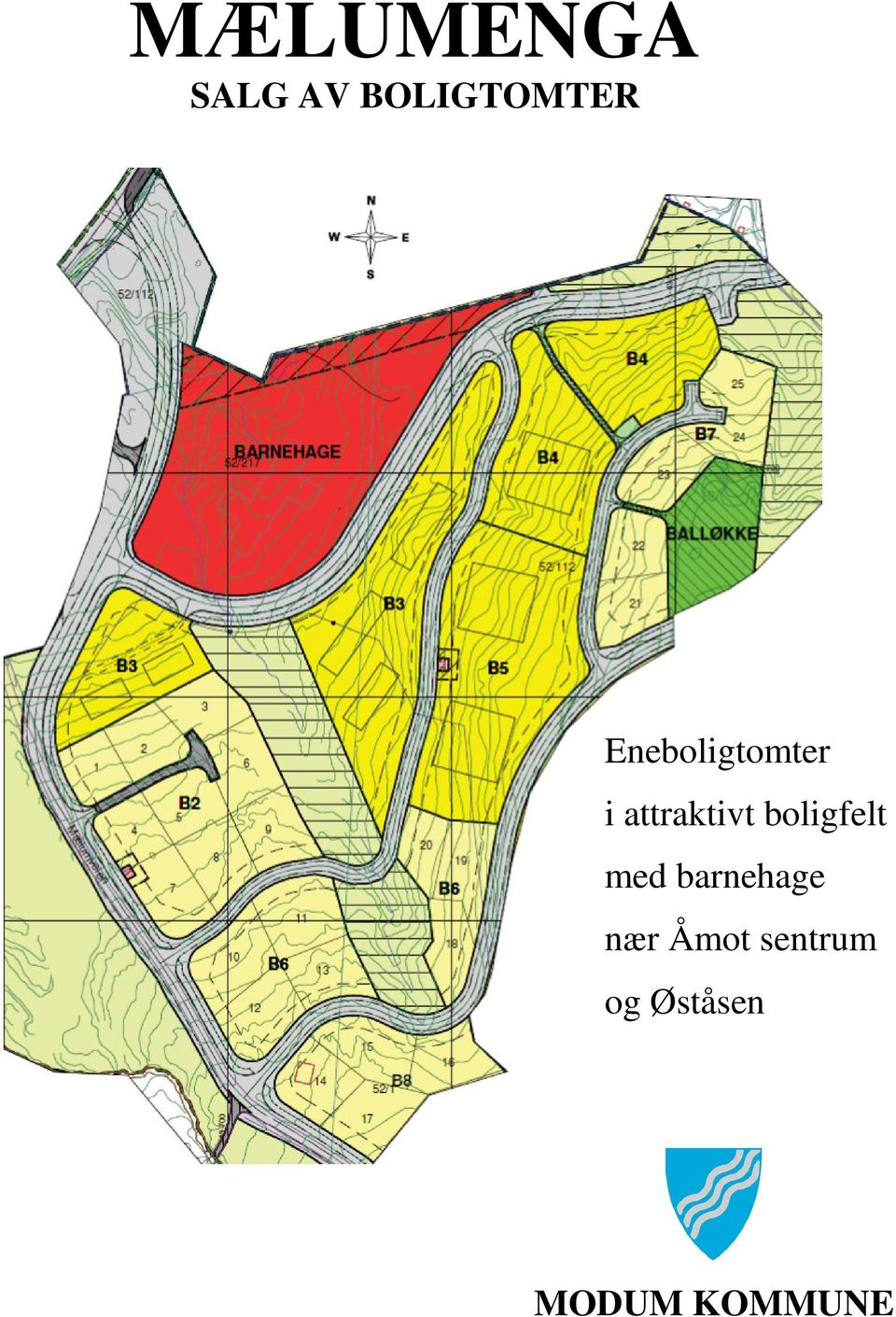 boligfelt med barnehage nær