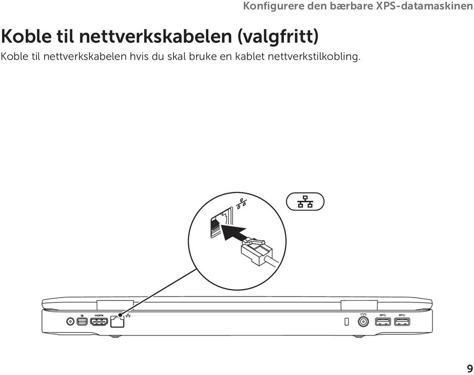 nettverkskabelen (valgfritt) Koble til