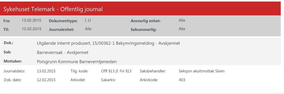 Porsgrunn Kommune Barneverntjenesten