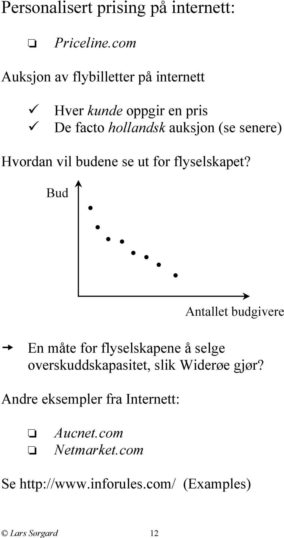 senere) Hvordan vil budene se ut for flyselskapet?