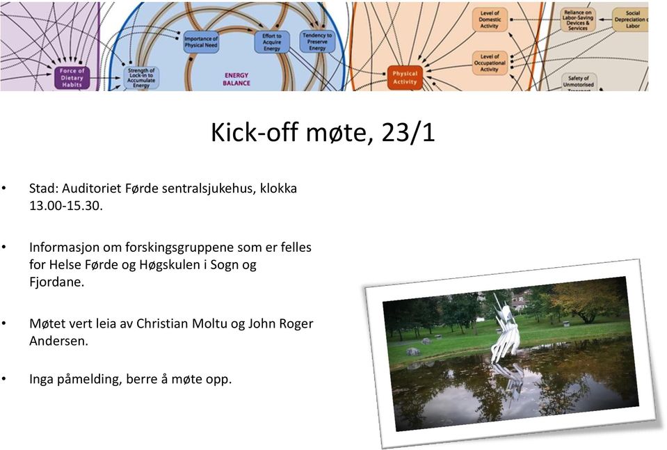 Informasjon om forskingsgruppene som er felles for Helse Førde og