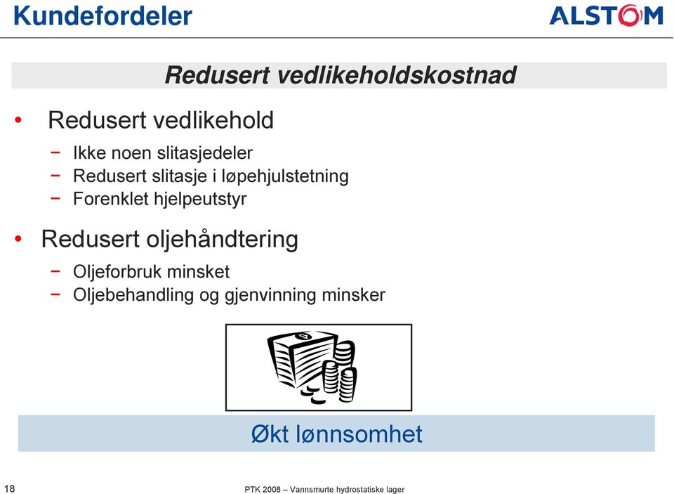 hjelpeutstyr Redusert oljehåndtering Oljeforbruk minsket Oljebehandling