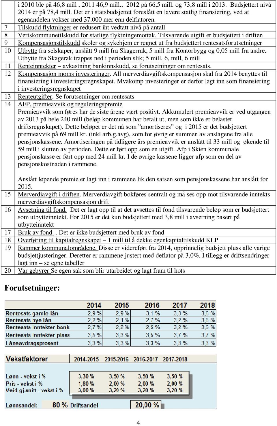 7 Tilskudd flyktninger er redusert iht vedtatt nivå på antall 8 Vertskommunetilskudd for statlige flyktningemottak.