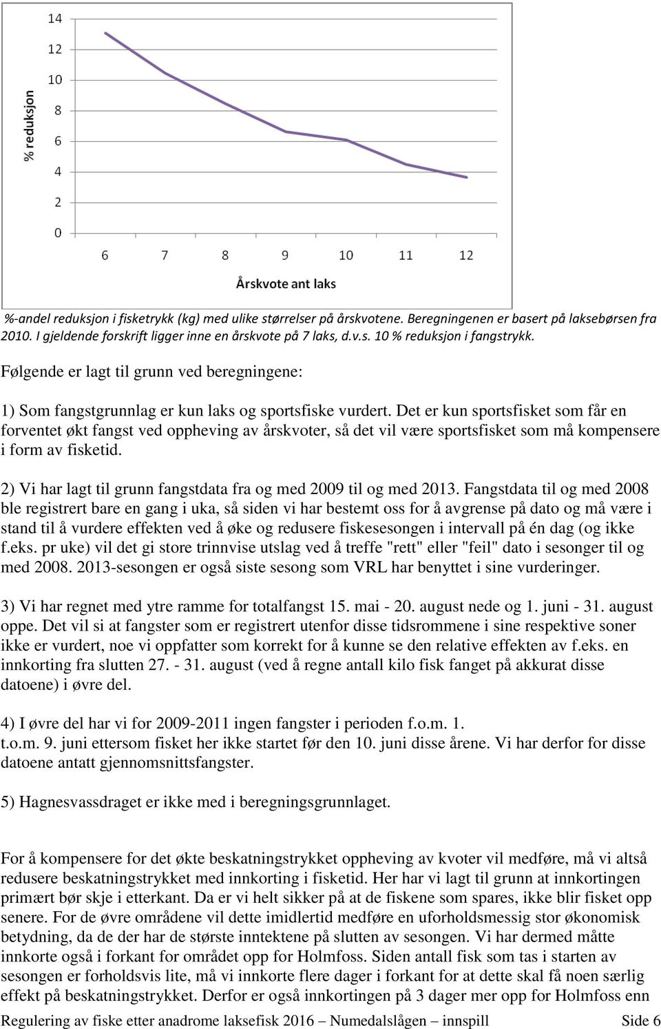 Det er kun sportsfisket som får en forventet økt fangst ved oppheving av årskvoter, så det vil være sportsfisket som må kompensere i form av fisketid.