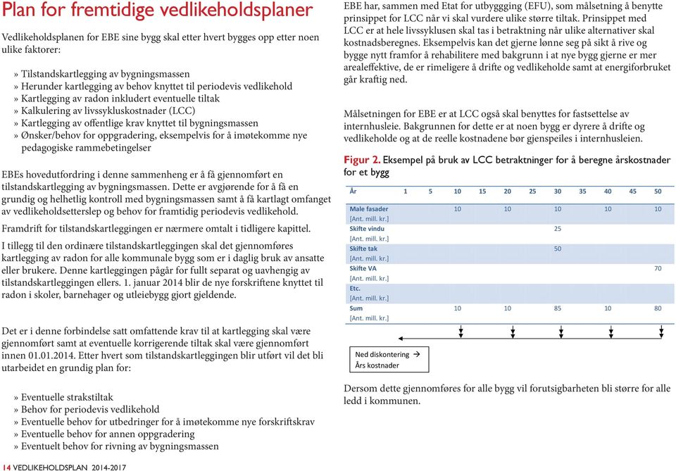 eksempelvis for å imøtekomme nye pedagogiske rammebetingelser EBEs hovedutfordring i denne sammenheng er å få gjennomført en tilstandskartlegging av bygningsmassen.