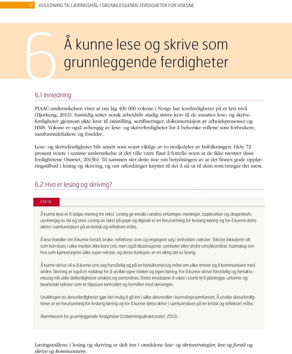 Samtidig setter norsk arbeidsliv stadig større krav til de ansattes lese- og skriveferdigheter gjennom økte krav til omstilling, sertifiseringer, dokumentasjon av arbeidsprosesser og HMS.