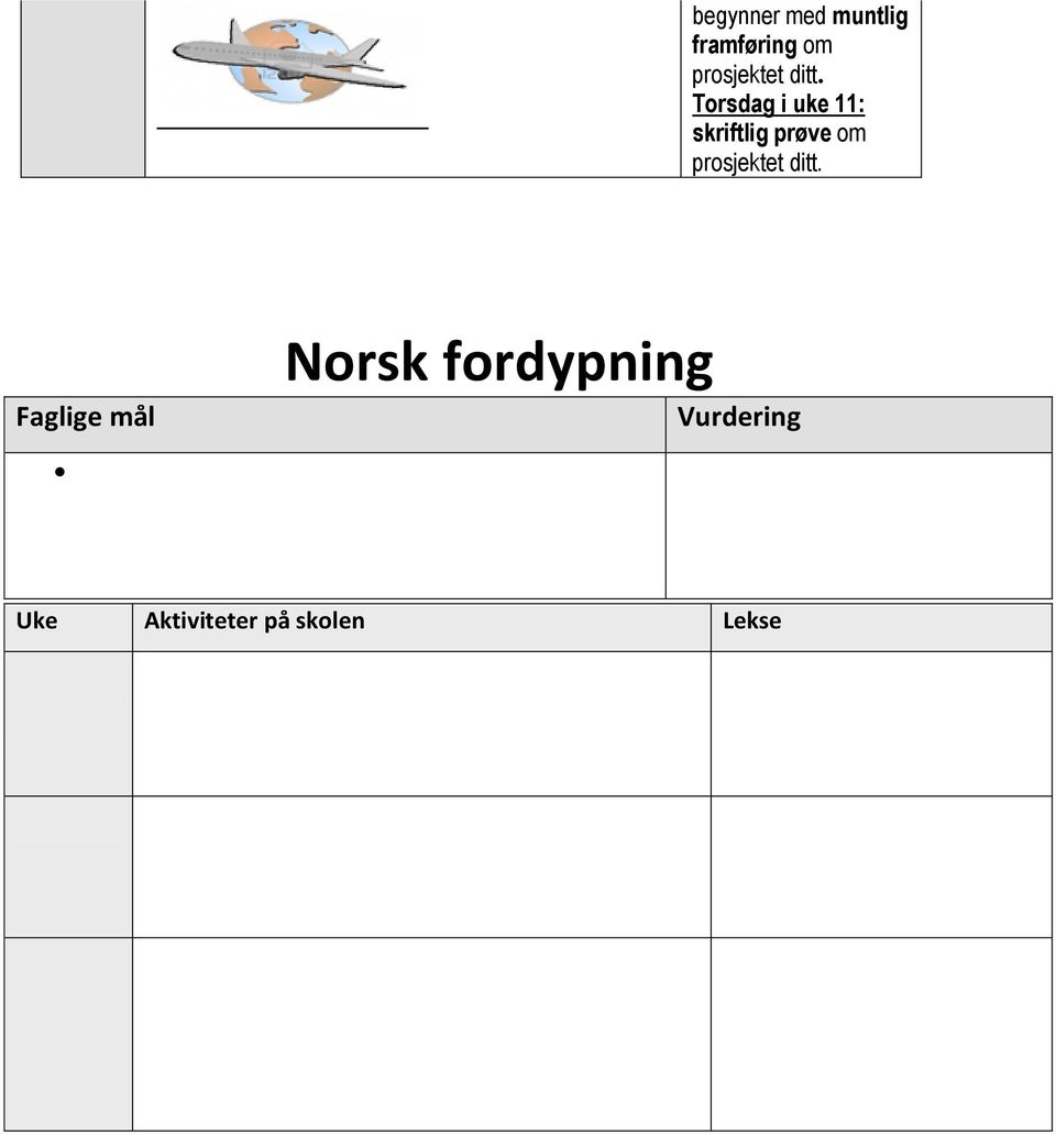 Torsdag i uke 11: skriftlig prøve om 