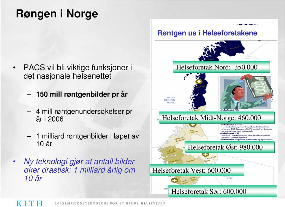 000 150 mill røntgenbilder pr år 4 mill røntgenundersøkelser pr år i 2006 1 milliard røntgenbilder i løpet