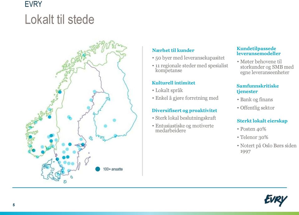 motiverte medarbeidere Kundetilpassede leveransemodeller Møter behovene til storkunder og SMB med egne leveranseenheter