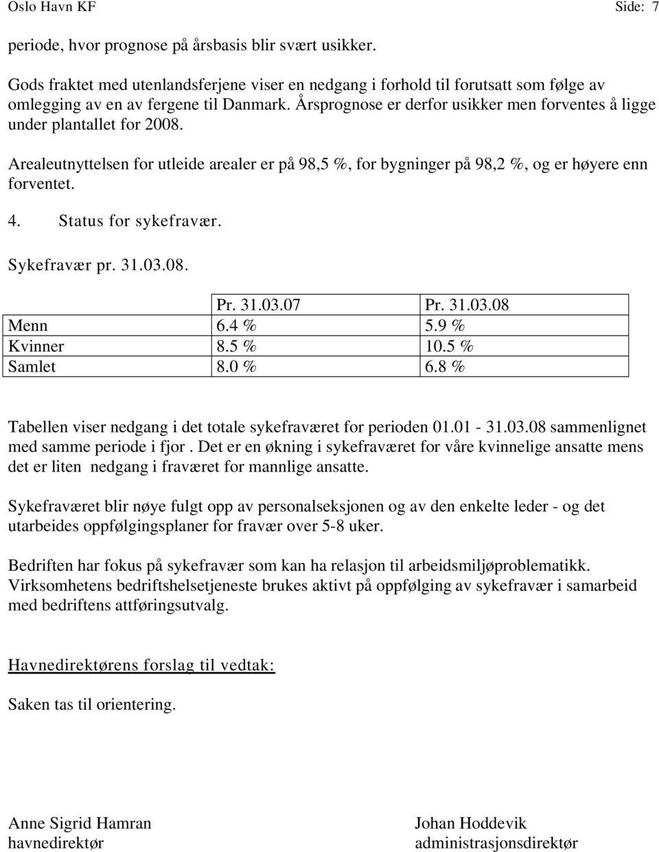 Årsprognose er derfor usikker men forventes å ligge under plantallet for. Arealeutnyttelsen for utleide arealer er på 98,5 %, for bygninger på 98,2 %, og er høyere enn forventet. 4.