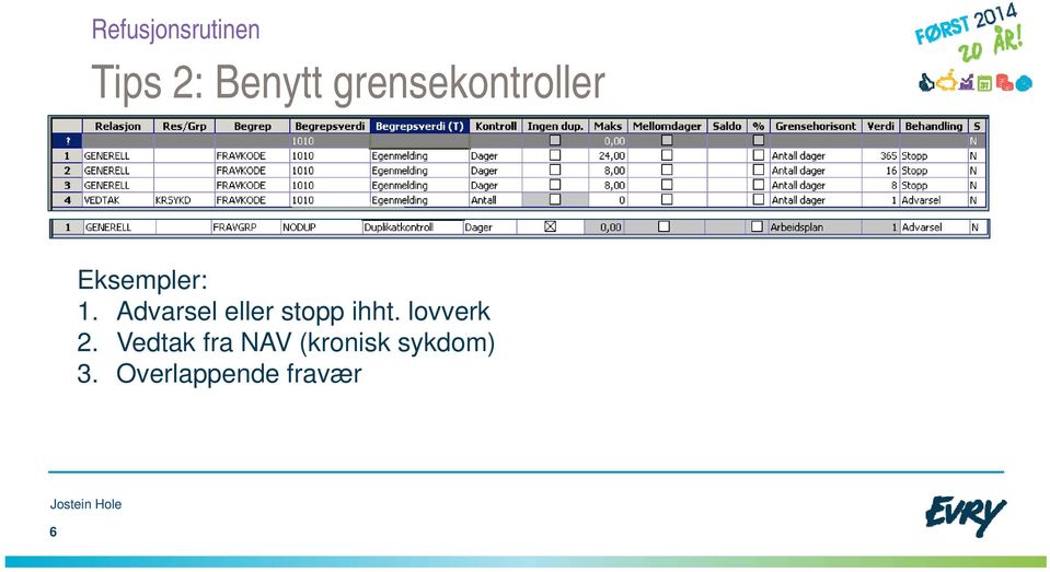 Advarsel eller stopp ihht.