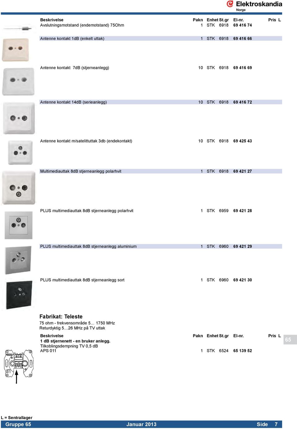 multimediauttak 8dB stjerneanlegg polarhvit 1 STK 6959 69 421 28 PLUS multimediauttak 8dB stjerneanlegg aluminium 1 STK 6960 69 421 29 PLUS multimediauttak 8dB stjerneanlegg sort 1 STK 6960