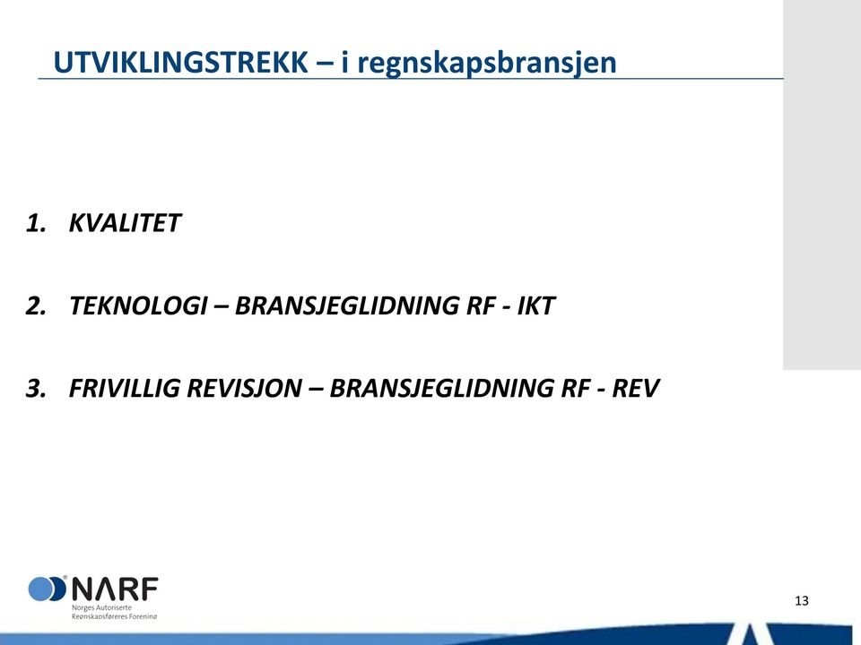 TEKNOLOGI BRANSJEGLIDNING RF -