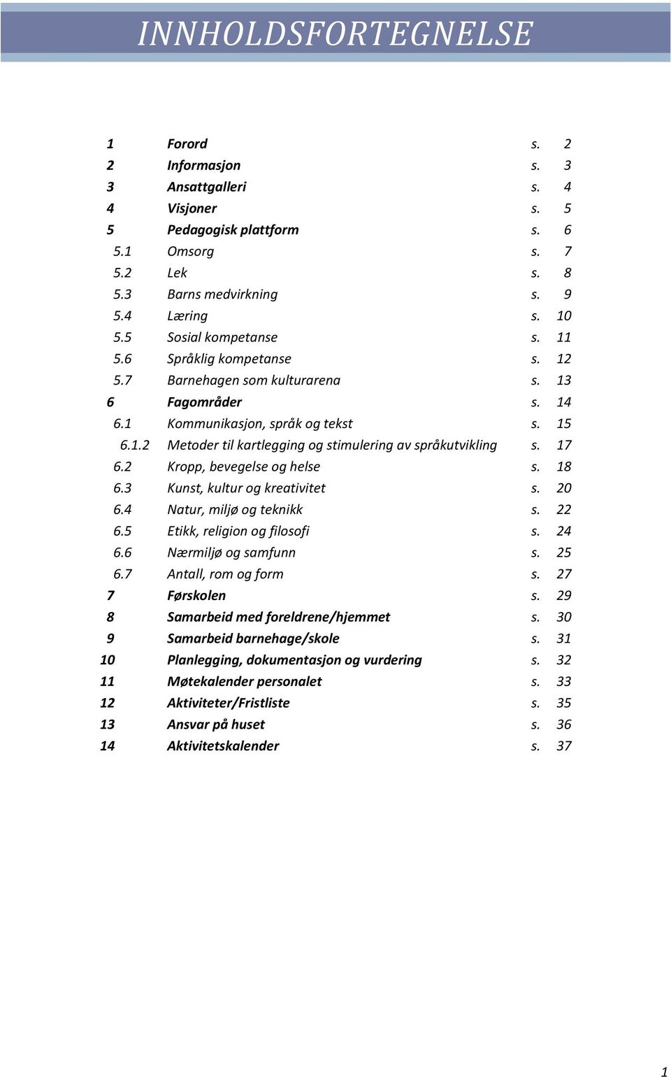 17 6.2 Kropp, bevegelse og helse s. 18 6.3 Kunst, kultur og kreativitet s. 20 6.4 Natur, miljø og teknikk s. 22 6.5 Etikk, religion og filosofi s. 24 6.6 Nærmiljø og samfunn s. 25 6.