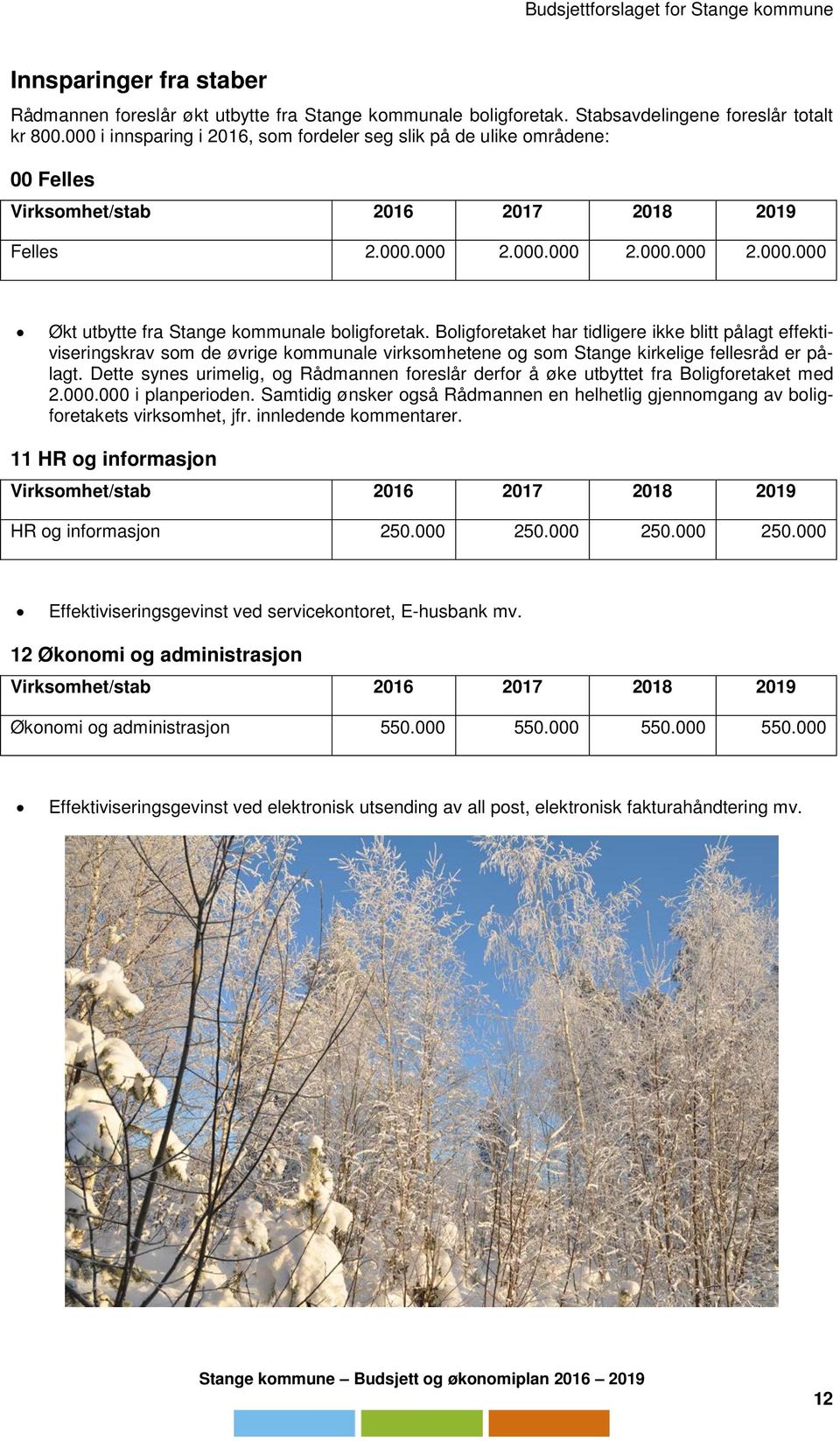 Boligforetaket har tidligere ikke blitt pålagt effektiviseringskrav som de øvrige kommunale virksomhetene og som Stange kirkelige fellesråd er pålagt.