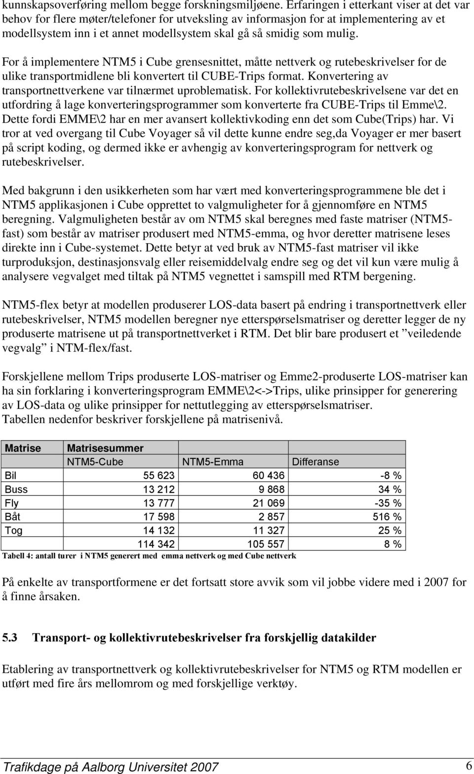 For å implementere NTM5 i Cube grensesnittet, måtte nettverk og rutebeskrivelser for de ulike transportmidlene bli konvertert til CUBE-Trips format.