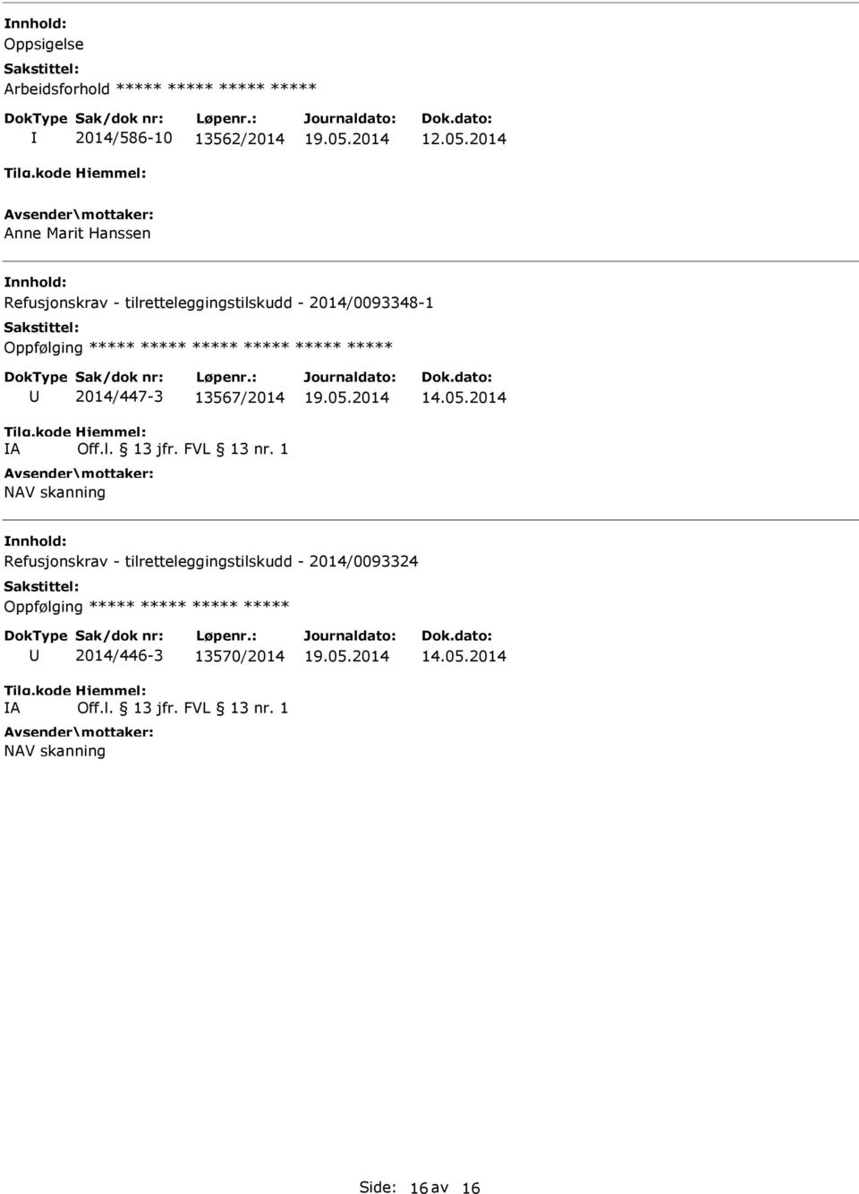 ***** ***** A 2014/447-3 13567/2014 Off.l. 13 jfr. FVL 13 nr. 1 NAV skanning 14.05.