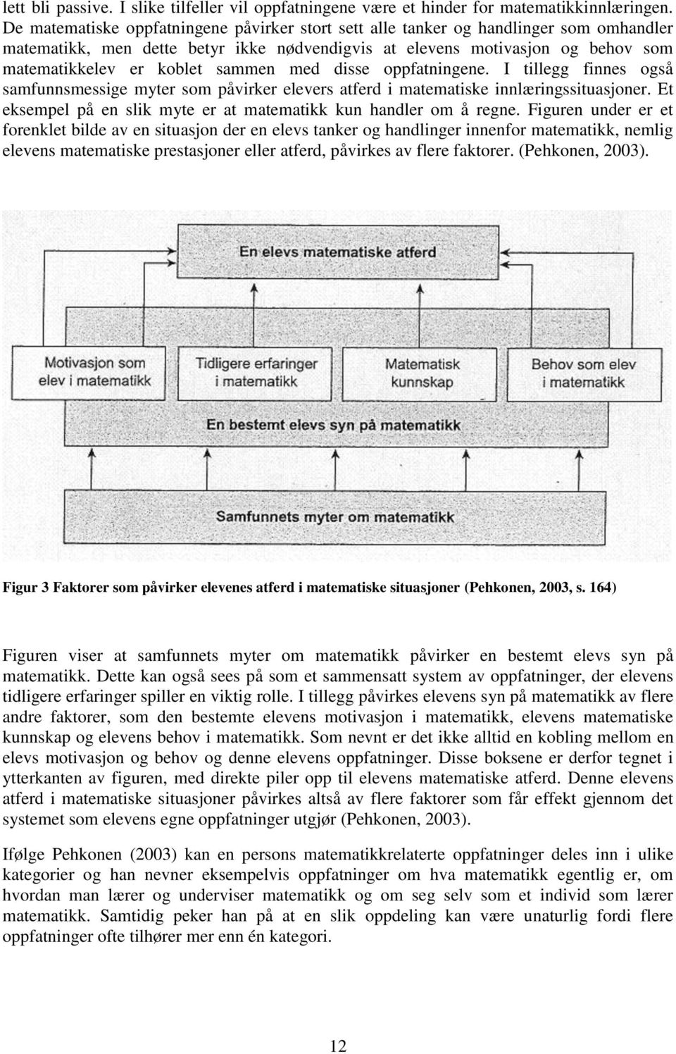 sammen med disse oppfatningene. I tillegg finnes også samfunnsmessige myter som påvirker elevers atferd i matematiske innlæringssituasjoner.