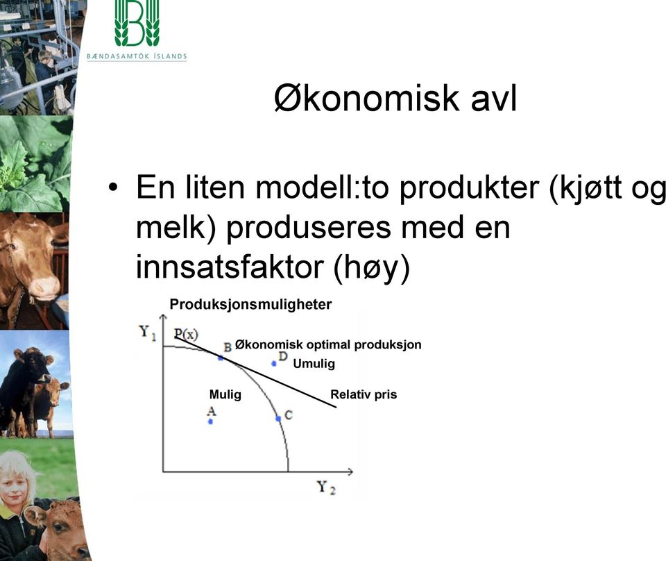 innsatsfaktor (høy) Produksjonsmuligheter