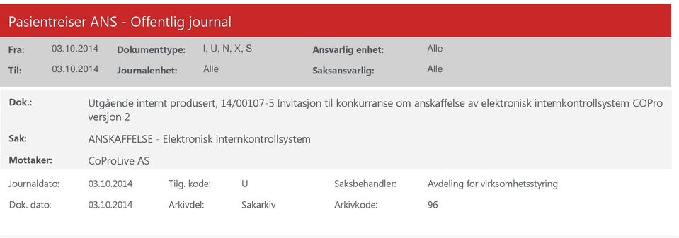 om anskaffelse av elektronisk