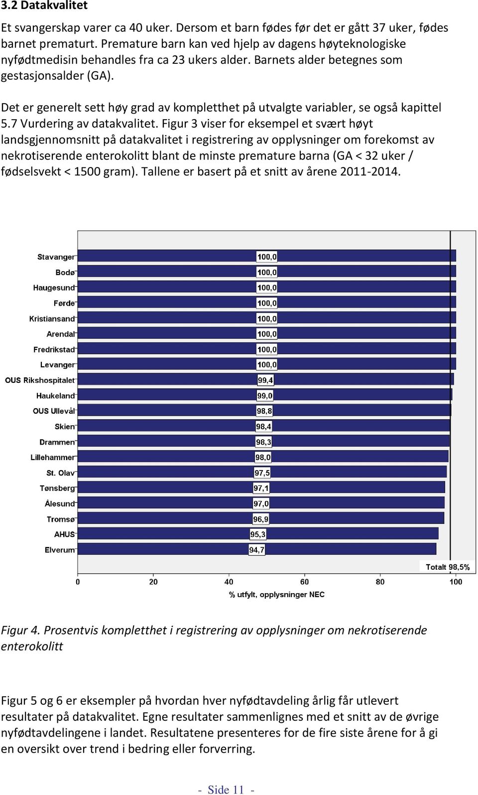 Det er generelt sett høy grad av kompletthet på utvalgte variabler, se også kapittel 5.7 Vurdering av datakvalitet.