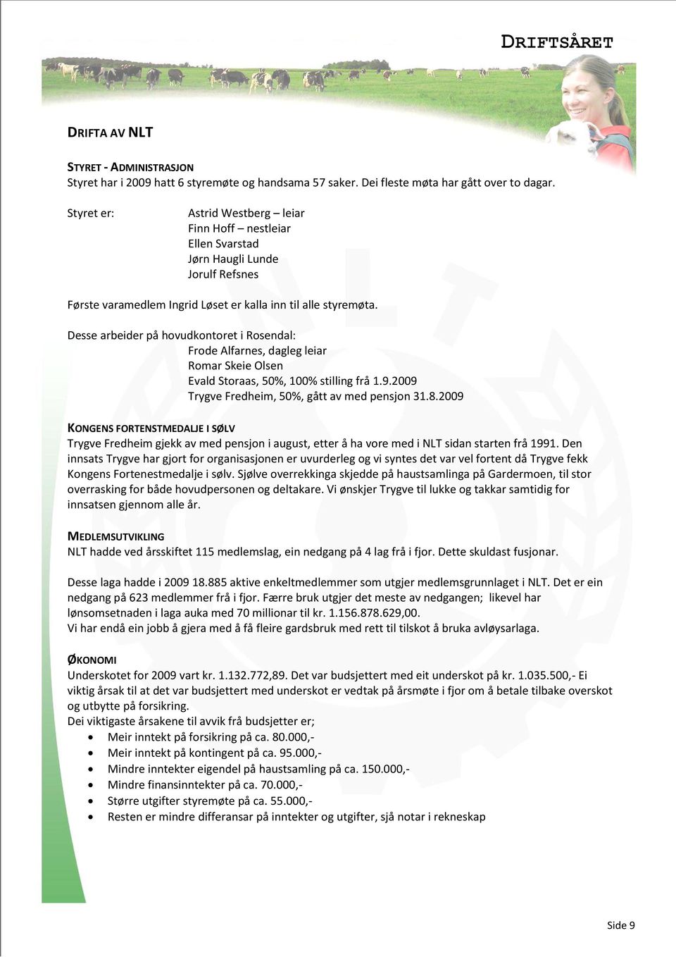 Desse arbeider på hovudkontoret i Rosendal: Frode Alfarnes, dagleg leiar Romar Skeie Olsen Evald Storaas, 50%, 100% stilling frå 1.9.2009 Trygve Fredheim, 50%, gått av med pensjon 31.8.