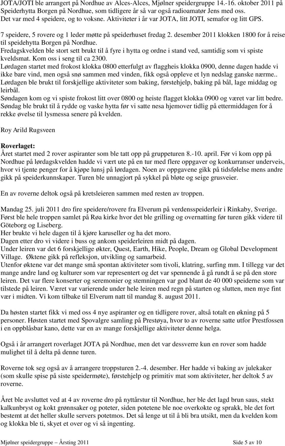 desember 2011 klokken 1800 for å reise til speidehytta Borgen på Nordhue. Fredagskvelden ble stort sett brukt til å fyre i hytta og ordne i stand ved, samtidig som vi spiste kveldsmat.