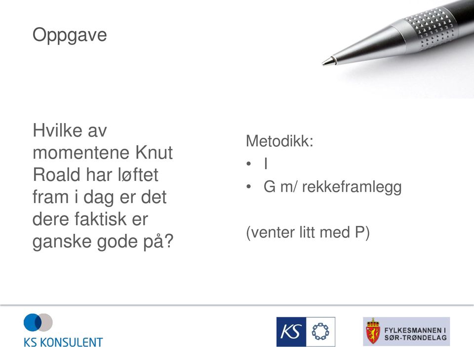 dere faktisk er ganske gode på?