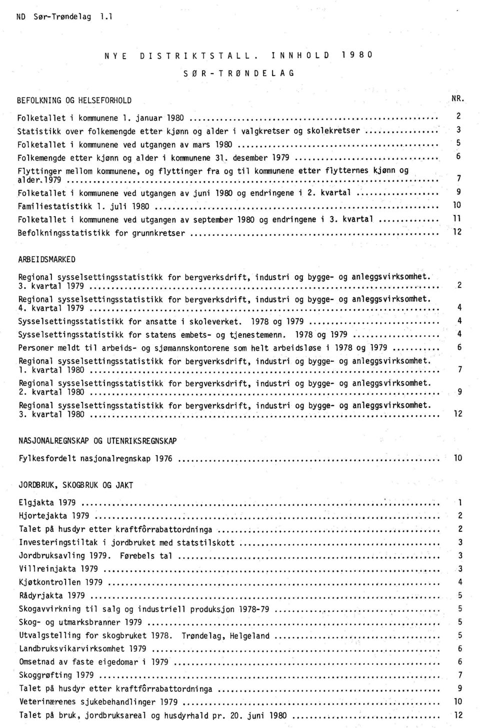 desember 1979 Flyttinger mellom kommunene, og flyttinger fra og til kommunene etter flytternes kjønn og alder.1979. 7 Folketallet i kommunene ved utgangen av juni 1980 og endringene i 2.