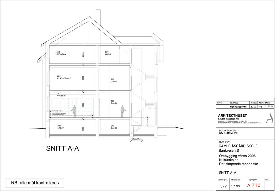 Dato RKITEKTHUSET Knut H. Knudtsen S TILTKSHVER: 12.05.