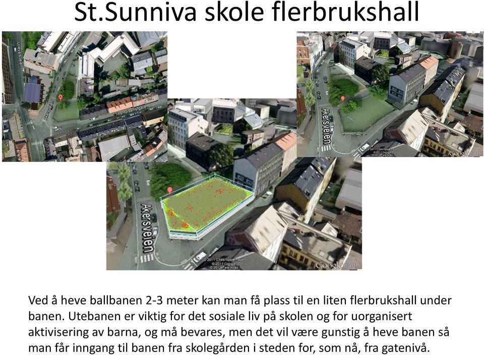 Utebanen er viktig for det sosiale liv på skolen og for uorganisert aktivisering av