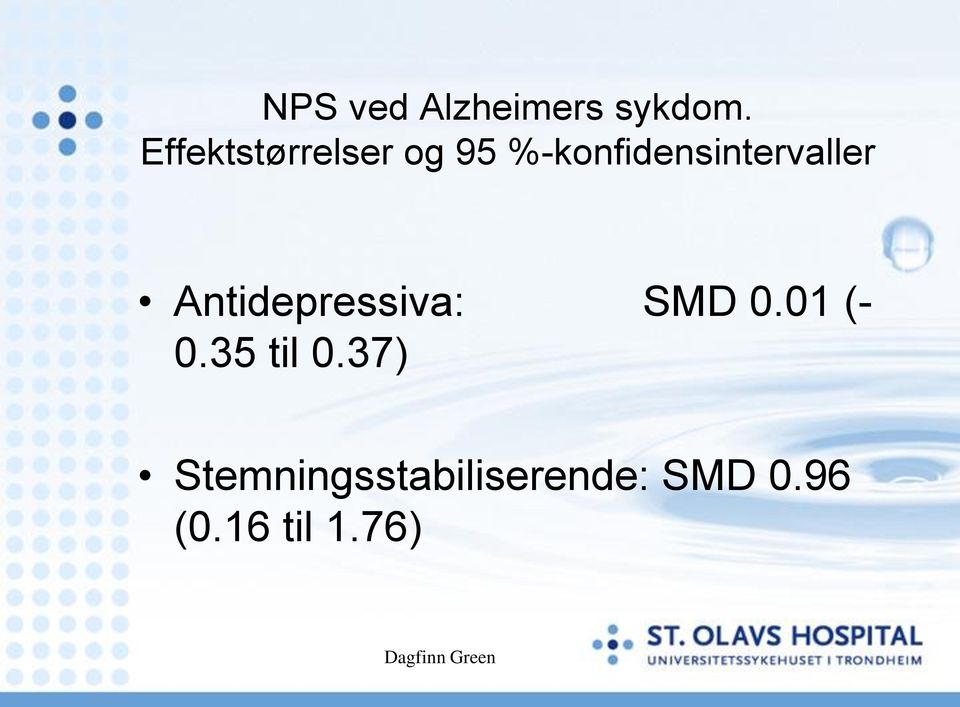 %-konfidensintervaller Antidepressiva: