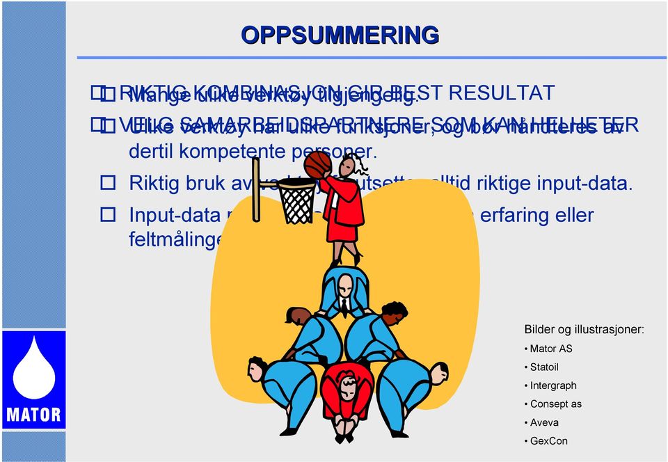 HELHETER av dertil kompetente personer. Riktig bruk av verktøy forutsetter alltid riktige input-data.