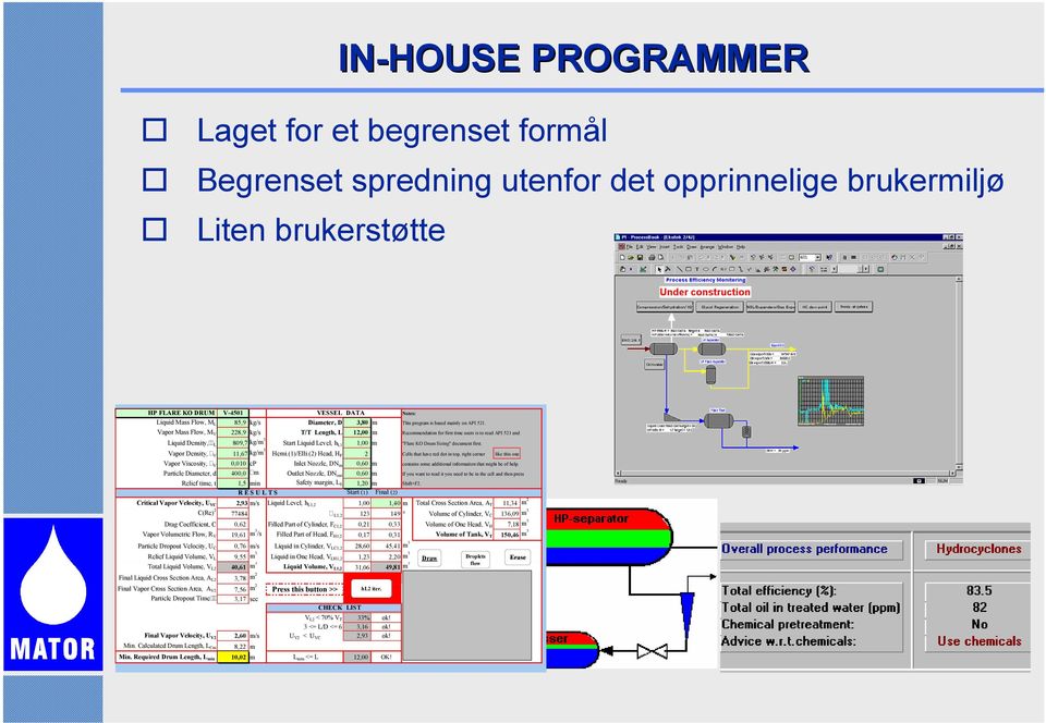 Vapor Mass Flow, M V 228,9 kg/s T/T Length, L 12,00 m Recommendation for first time users is to read API 521 and Liquid Density, L 809,7 kg/m 3 Start Liquid Level, h L1 1,00 m "Flare KO Drum Sizing"