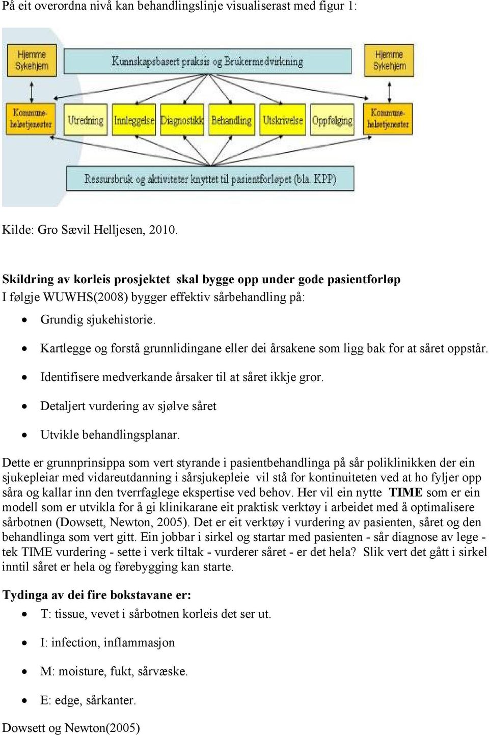 Kartlegge og forstå grunnlidingane eller dei årsakene som ligg bak for at såret oppstår. Identifisere medverkande årsaker til at såret ikkje gror.