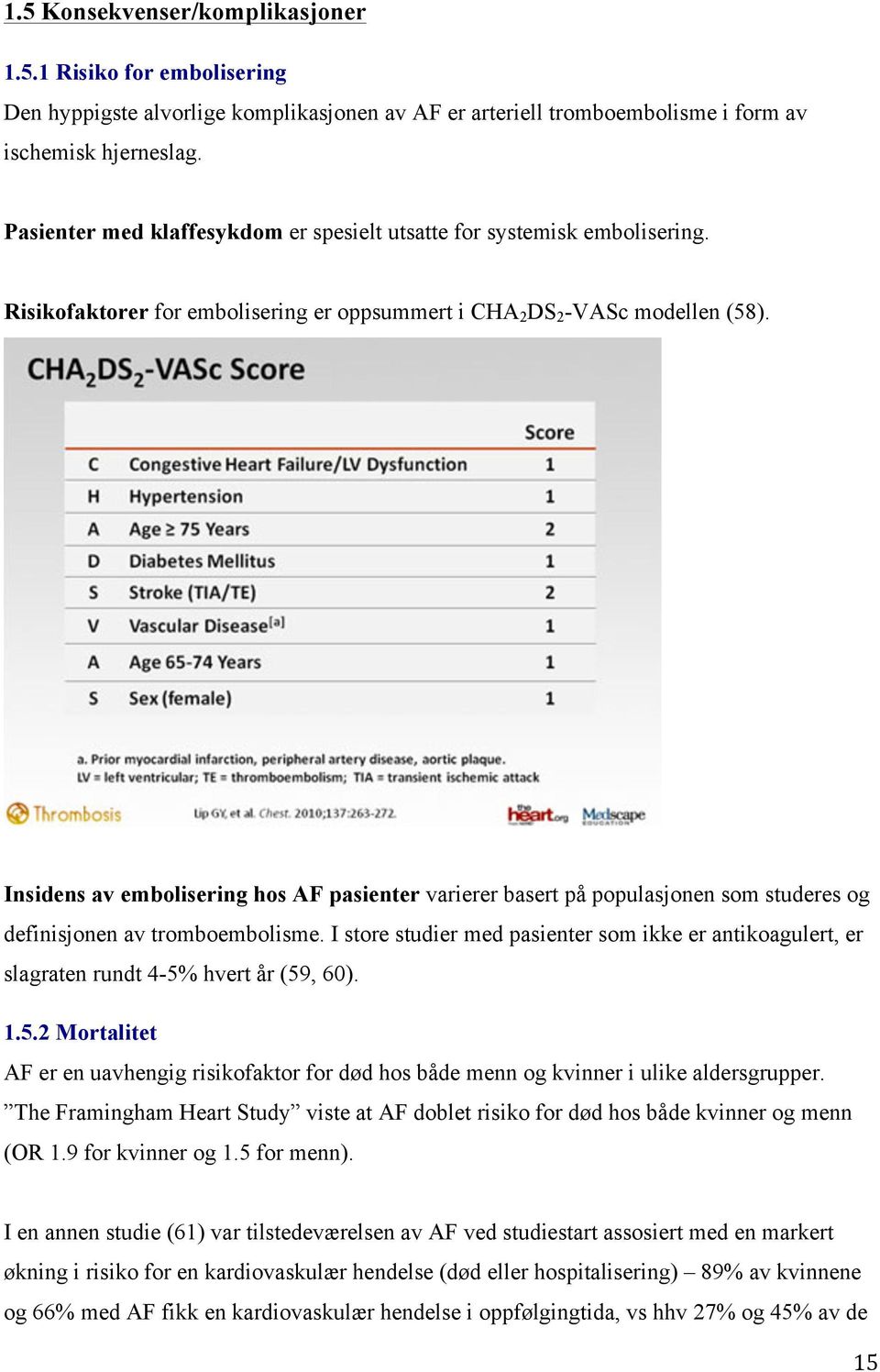 Insidens av embolisering hos AF pasienter varierer basert på populasjonen som studeres og definisjonen av tromboembolisme.