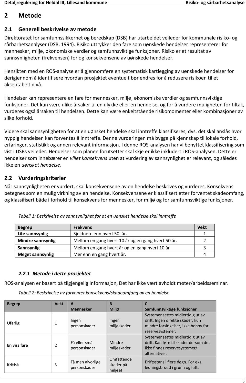 Risiko er et resultat av sannsynligheten (frekvensen) for og konsekvensene av uønskede hendelser.