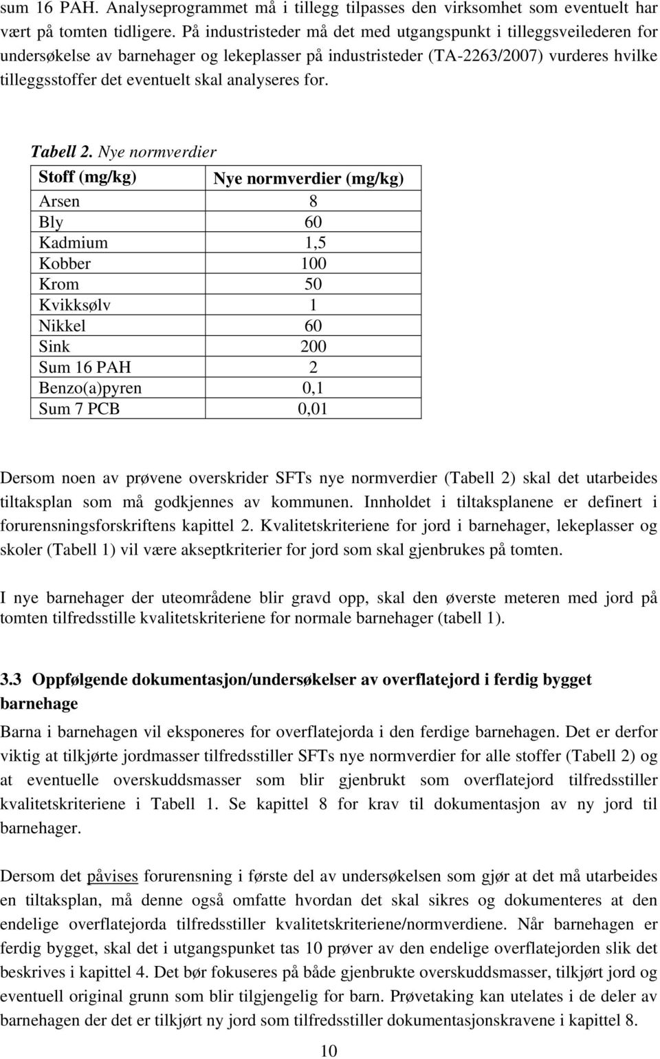 analyseres for. Tabell 2.