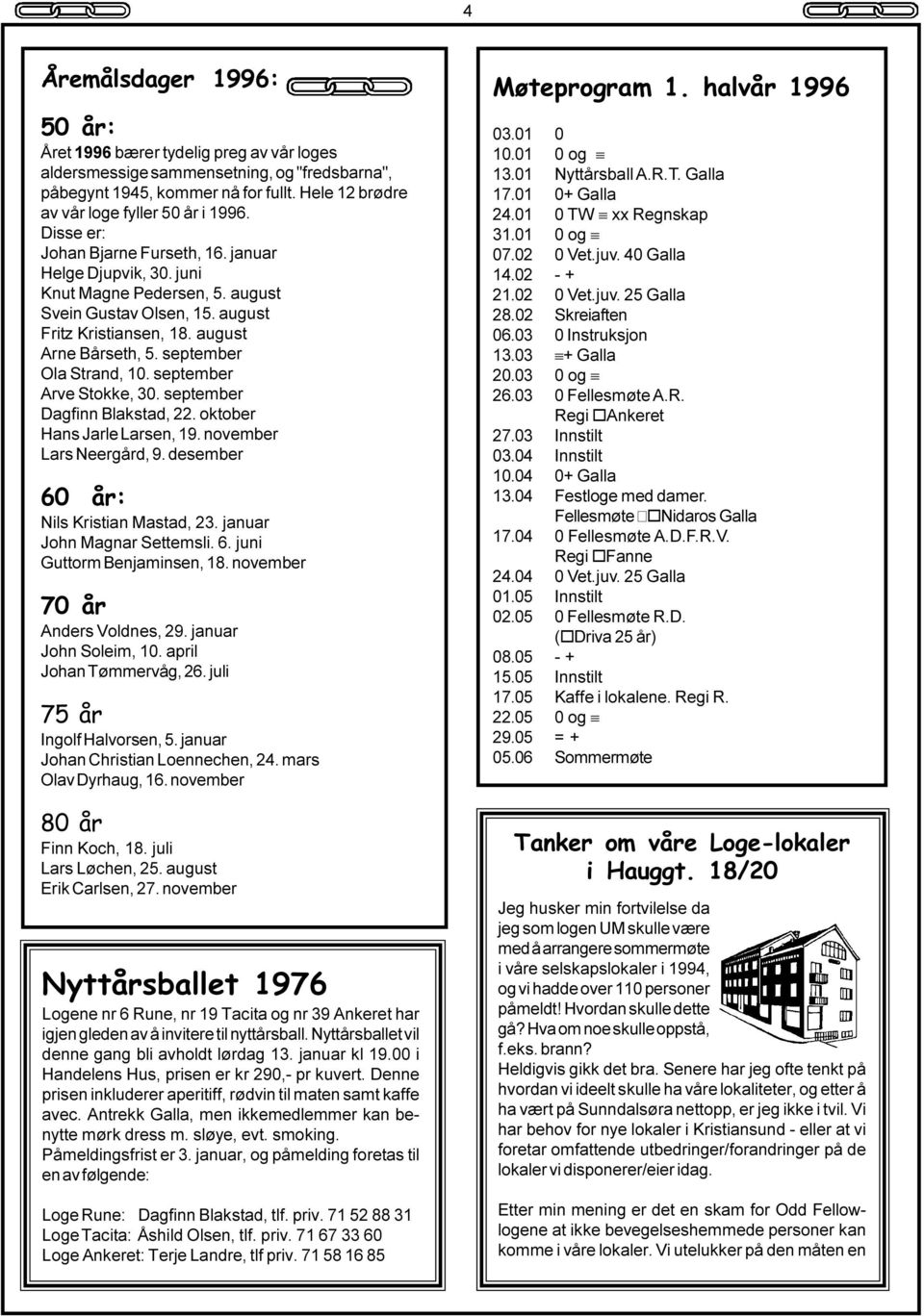 september Ola Strand, 10. september Arve Stokke, 30. september Dagfinn Blakstad, 22. oktober Hans Jarle Larsen, 19. november Lars Neergård, 9. desember 60 år: Nils Kristian Mastad, 23.