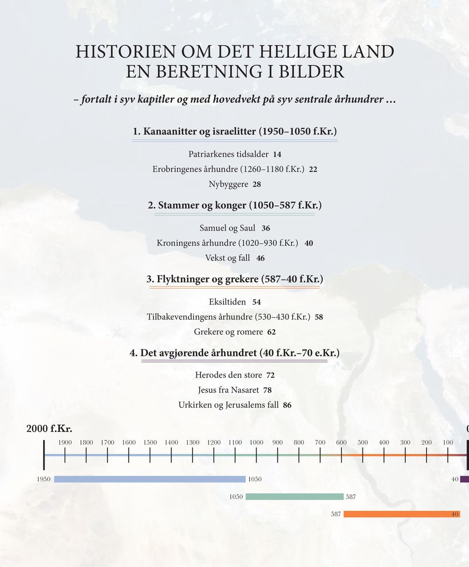 kr.) 40 Vekst og fall 46 3. Flyktninger og grekere (587 40 f.kr.) Eksiltiden 54 Tilbakevendingens århundre (530 430 f.kr.) 58 Grekere og romere 62 4. Det avgjørende århundret (40 f.