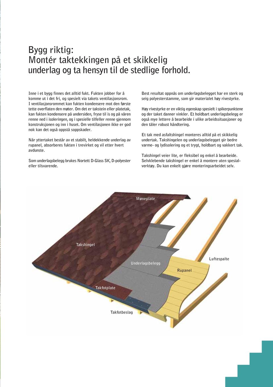 Om det er takstein eller platetak, kan fukten kondensere på undersiden, fryse til is og på våren renne ned i isoleringen, og i spesielle tilfeller renne gjennom konstruksjonen og inn i huset.