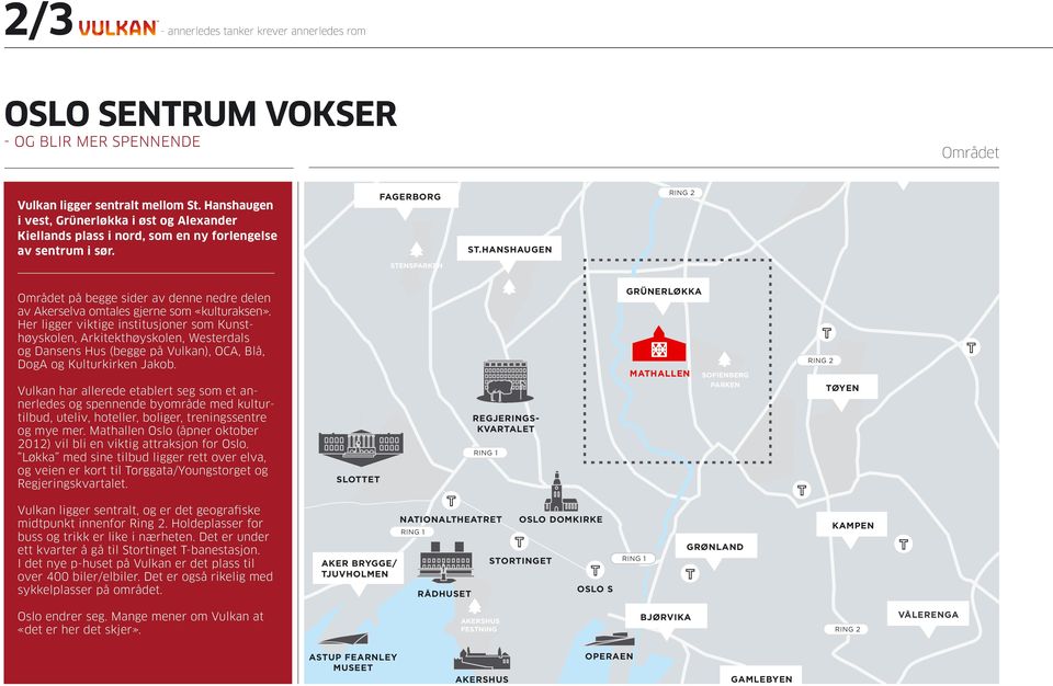 HANSHAUGEN RING 2 STENSPARKEN Området på begge sider av denne nedre delen av Akerselva omtales gjerne som «kulturaksen».