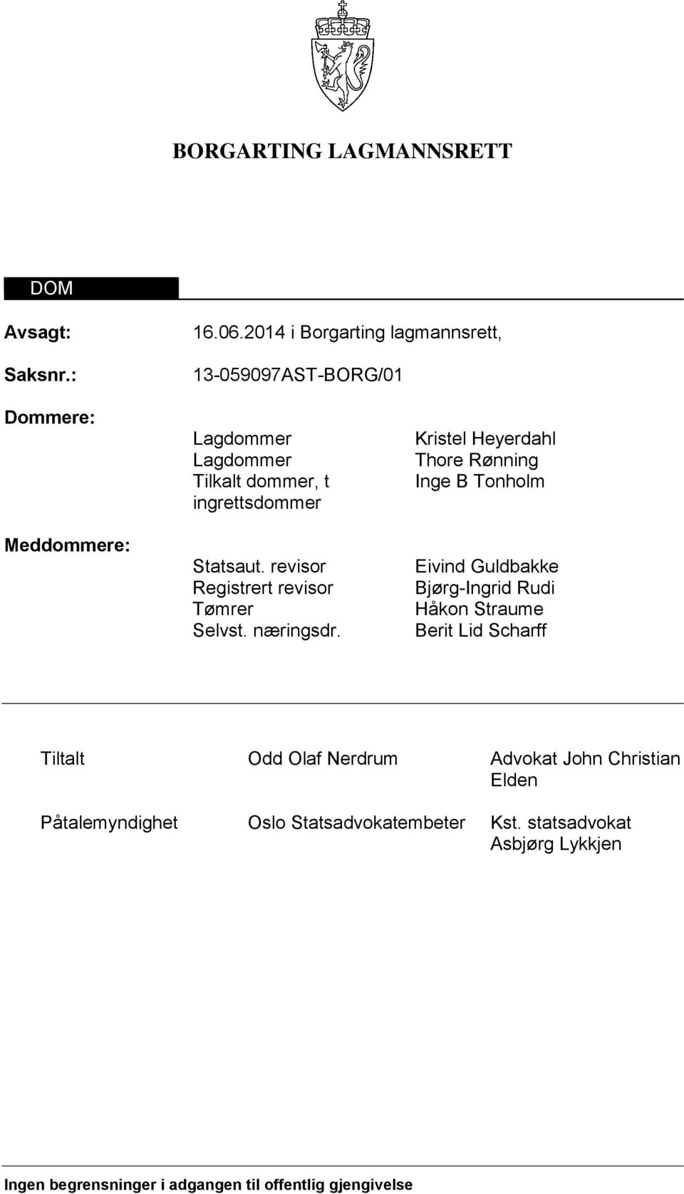 Statsaut. revisor Registrert revisor Tømrer Selvst. næringsdr.