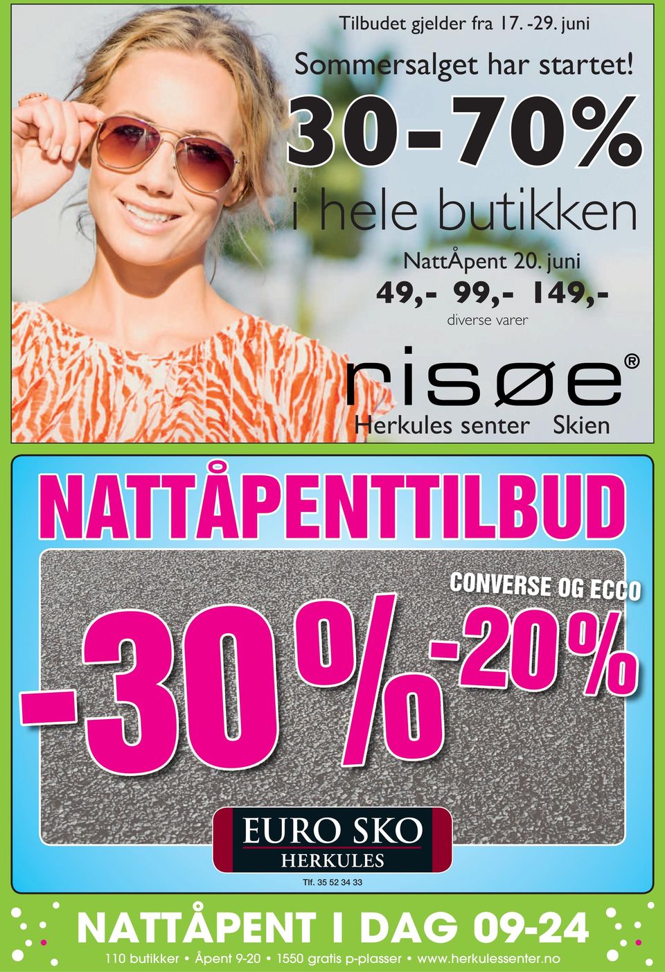 30-70% i hele butikken NattÅpent.