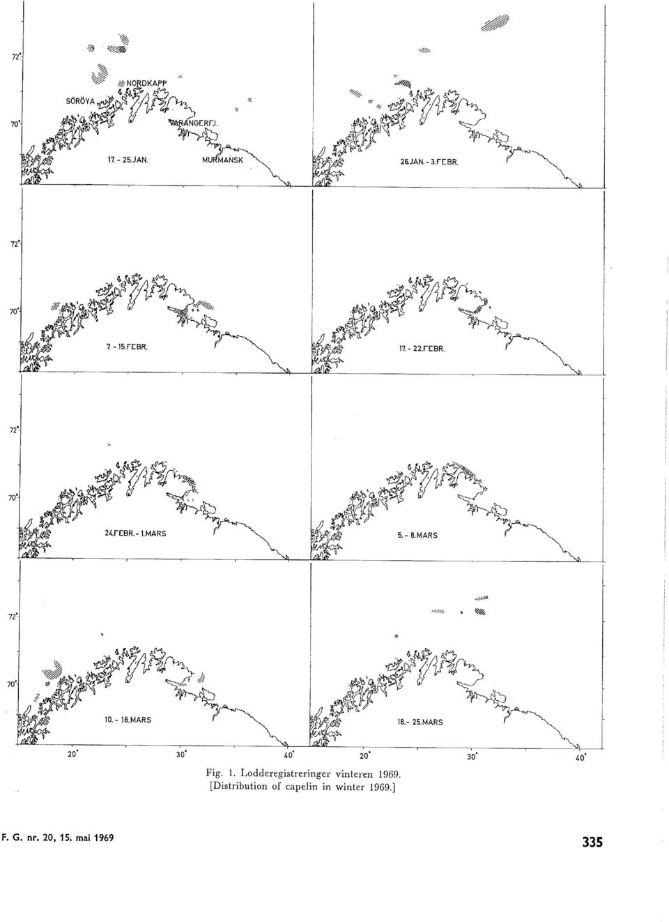 [Distribution of capein in winter 969.