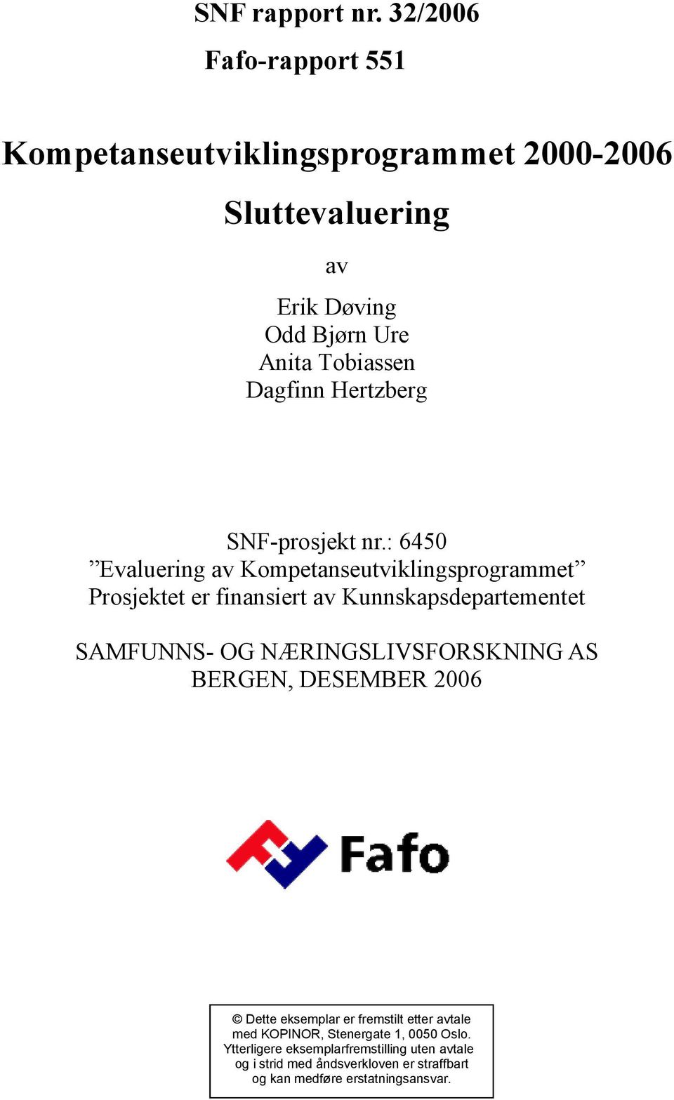 Hertzberg SNF-prosjekt nr.