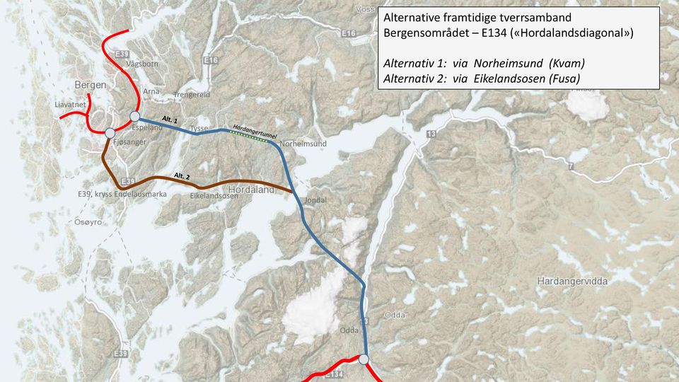 Liavatnet Vågsbotn Alternativ 1: via (Kvam)