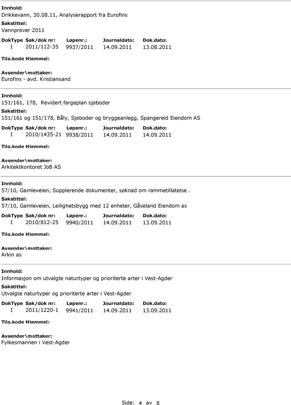 Arkitektkontoret JoB AS 57/10, Gamleveien, Supplerende dokumenter, søknad om rammetillatelse.