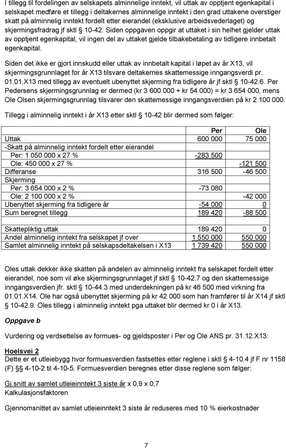 Siden oppgaven oppgir at uttaket i sin helhet gjelder uttak av opptjent egenkapital, vil ingen del av uttaket gjelde tilbakebetaling av tidligere innbetalt egenkapital.